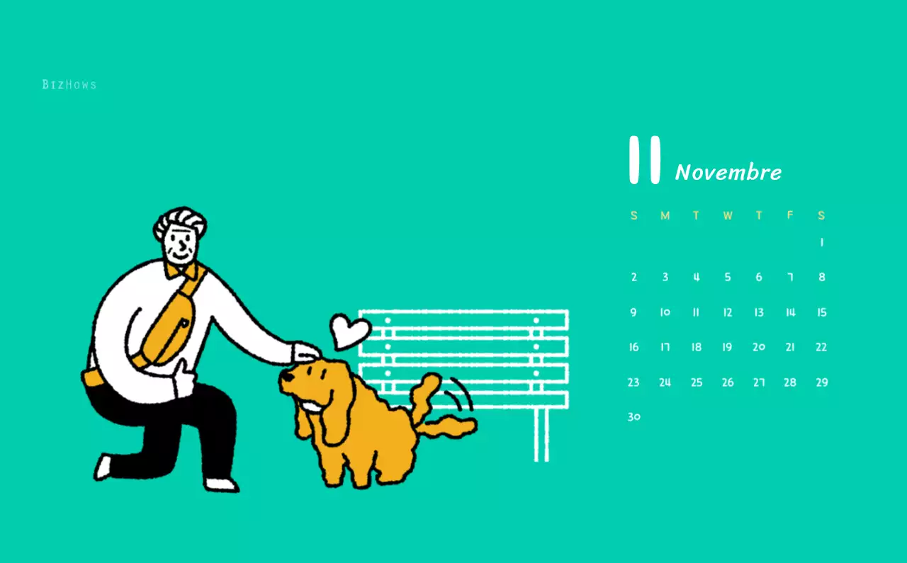 Calendario di Capodanno con simpatiche illustrazioni