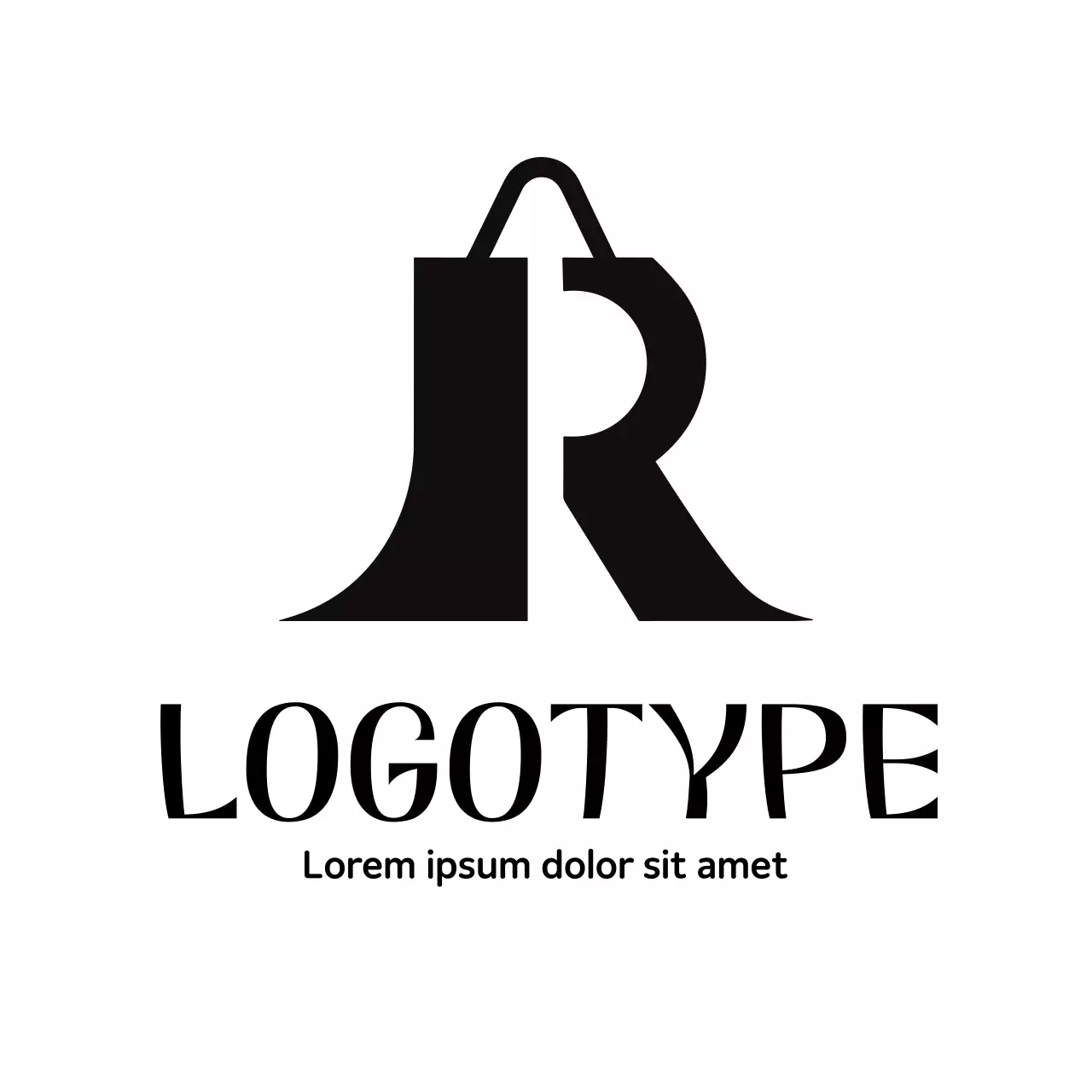 Black Modern Design Logo