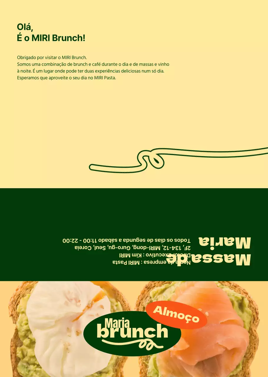 Sobre o menu do brunch chique em verde e marfim