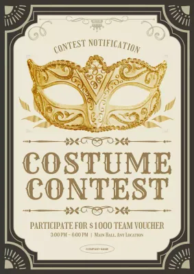 Gold Vintage Costume Announcement Poster