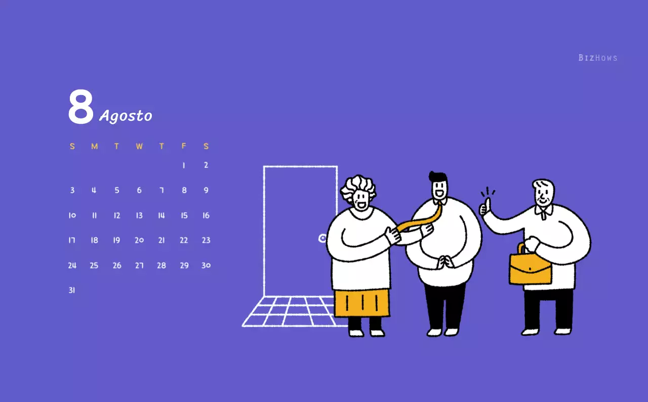 Calendario de Año Nuevo con simpáticas ilustraciones