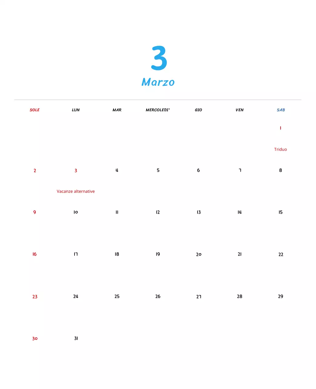 Calendario di Capodanno con simpatiche illustrazioni