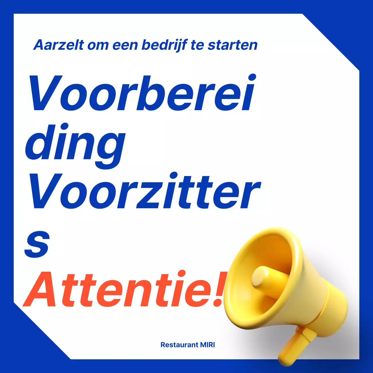 Een strak blauw en oranje franchiseveld