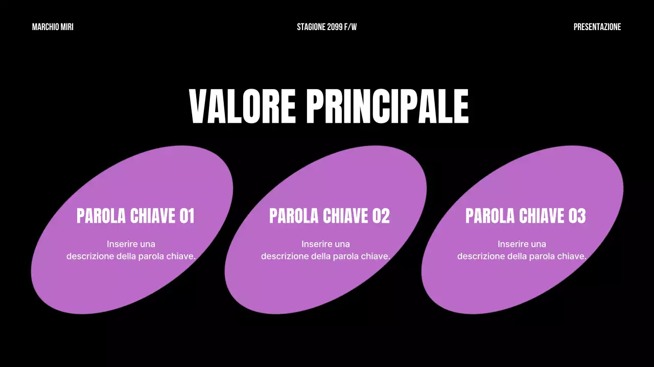 Una semplice dichiarazione del marchio in nero e viola