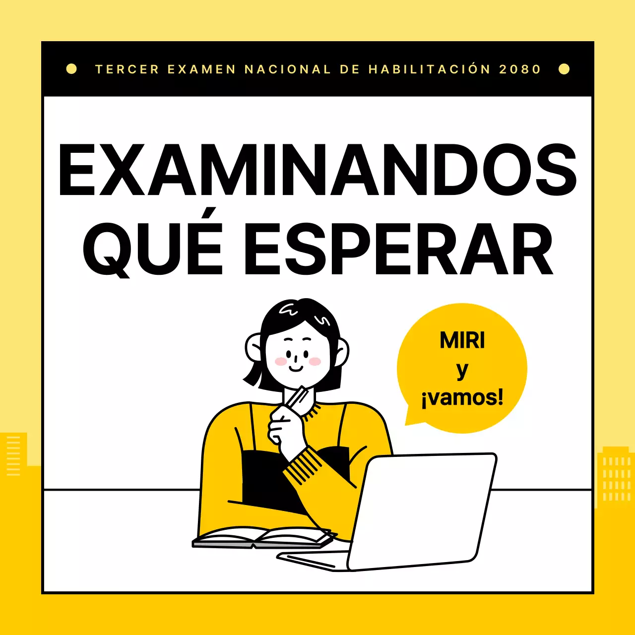 Un simple aviso amarillo para el examinador