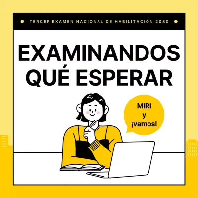 Un simple aviso amarillo para el examinador