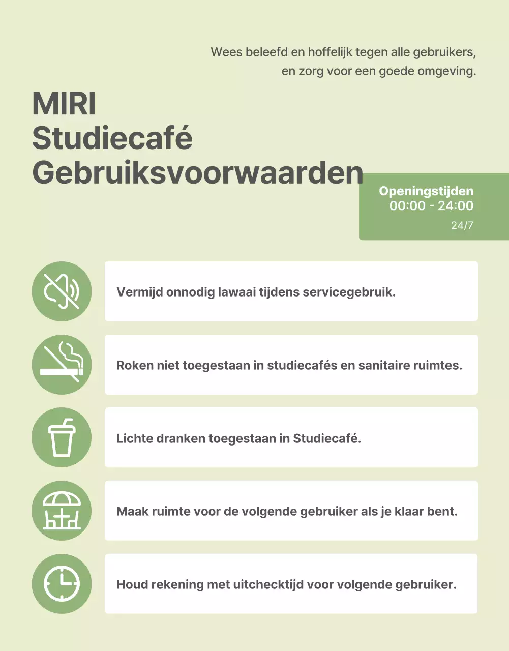 Een gids voor het gebruik van het moderne studiecafé in groen en limoengroen
