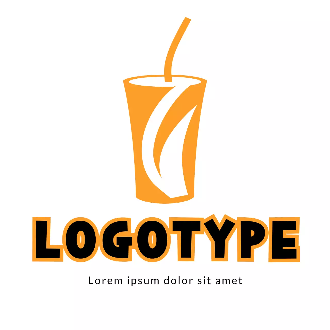 Orange Minimal Beverage Logo