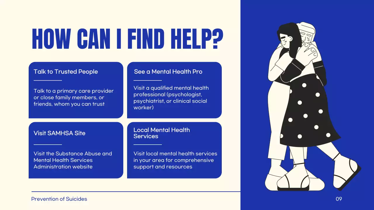 Blue Minimal Mental Health Guide Presentation