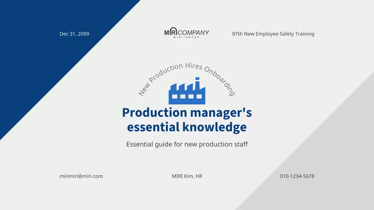 Blue Modern Onboarding Guide Presentation