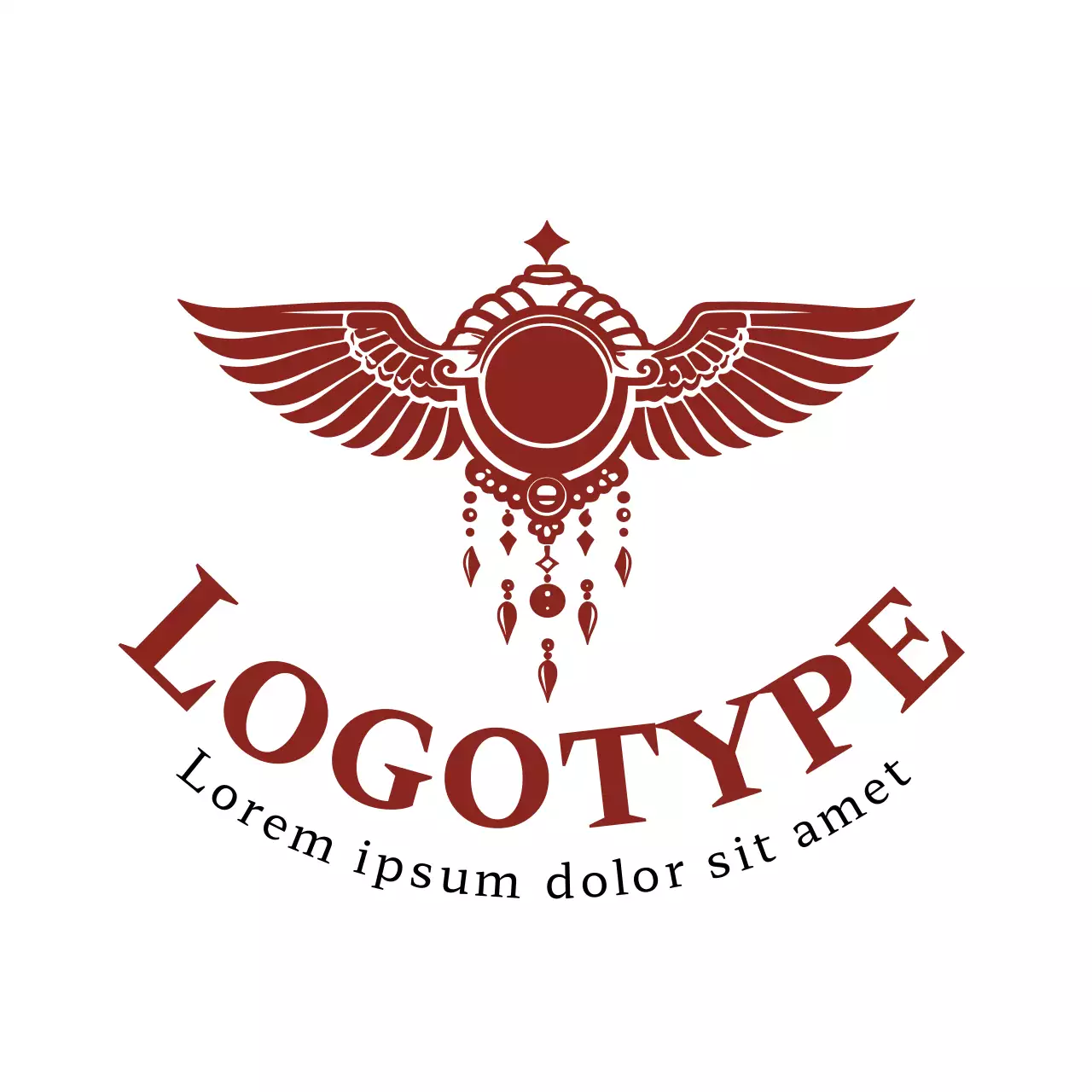 Maroon Traditional Design Logo