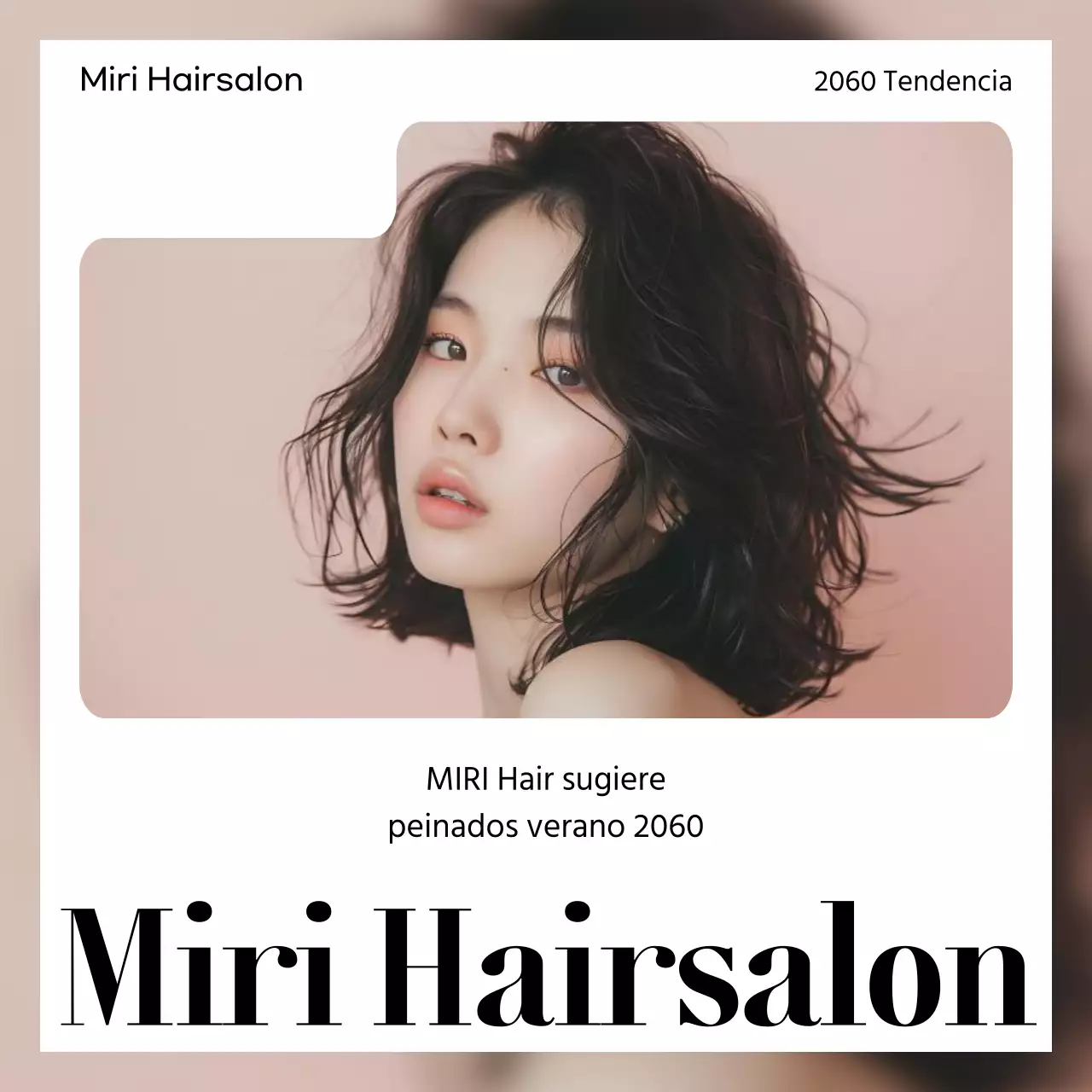 Promover una peluquería sencilla en naranja y blanco