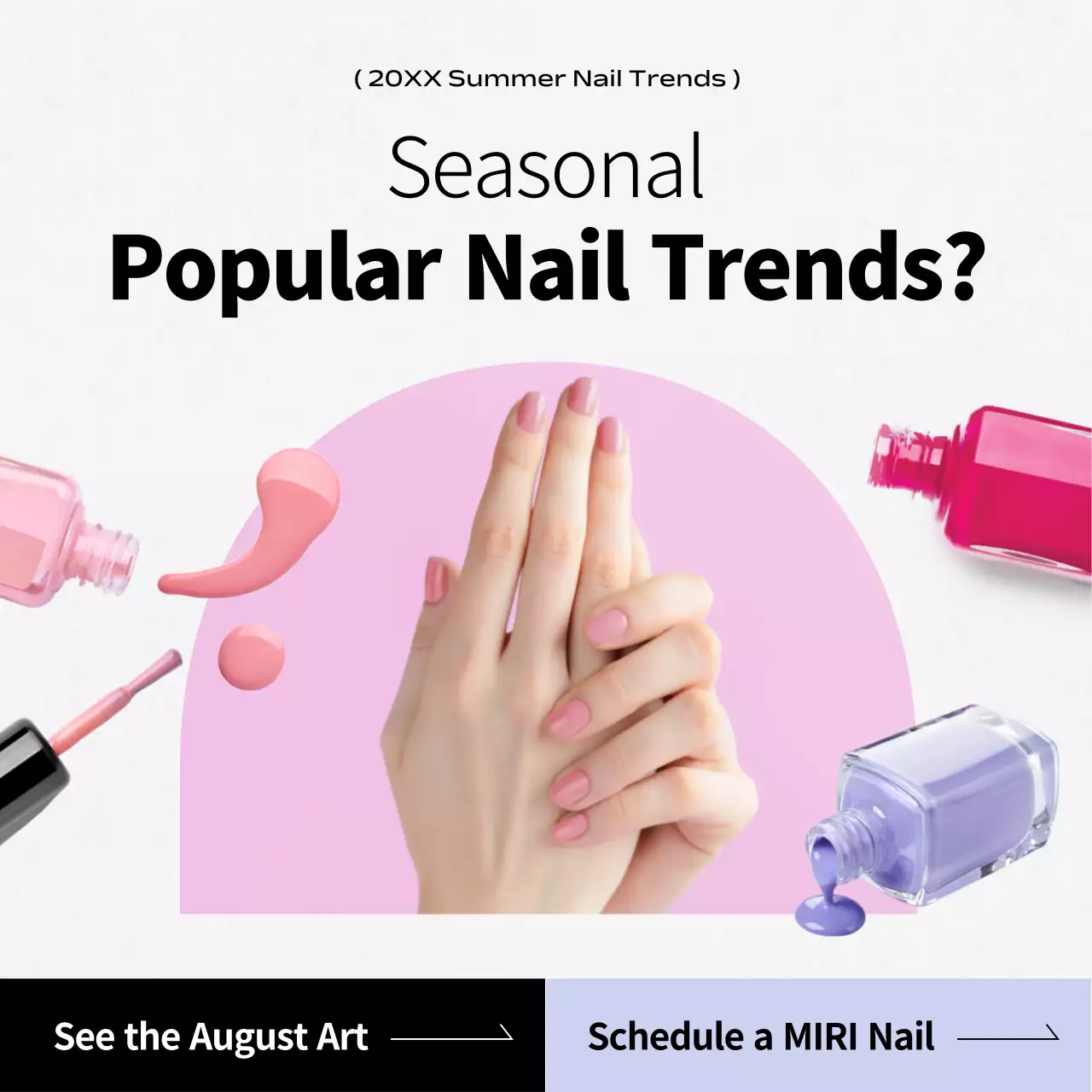 Pink Trendy Nail Promotion Instagram Post