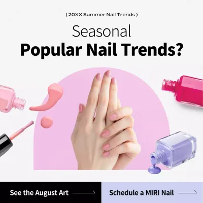 Pink Trendy Nail Promotion Instagram Post