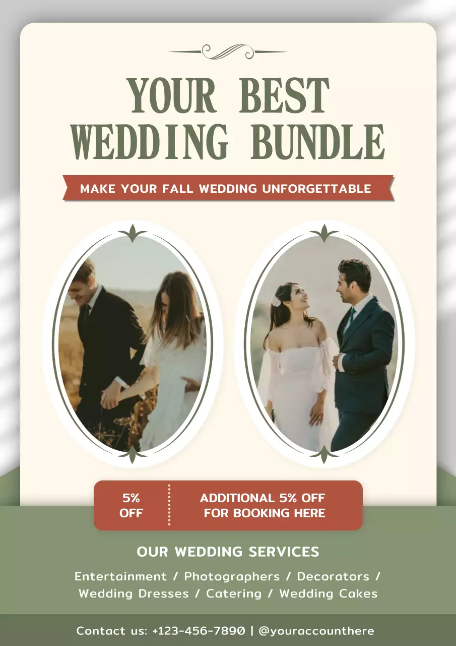 Green Elegant Wedding Promotion Poster