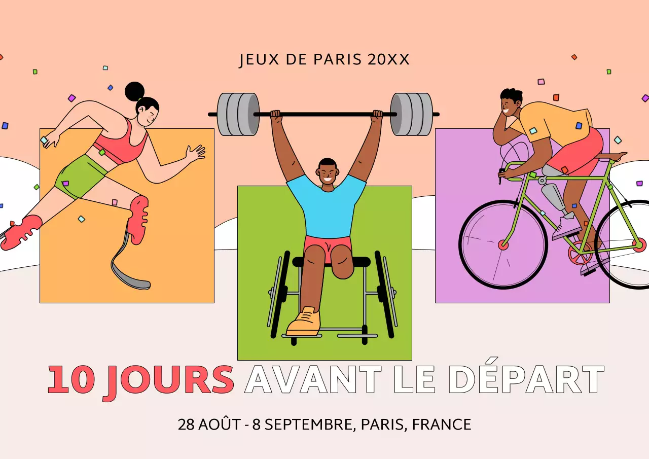 Publicité pour les événements sportifs du Para en chartreuse et orange