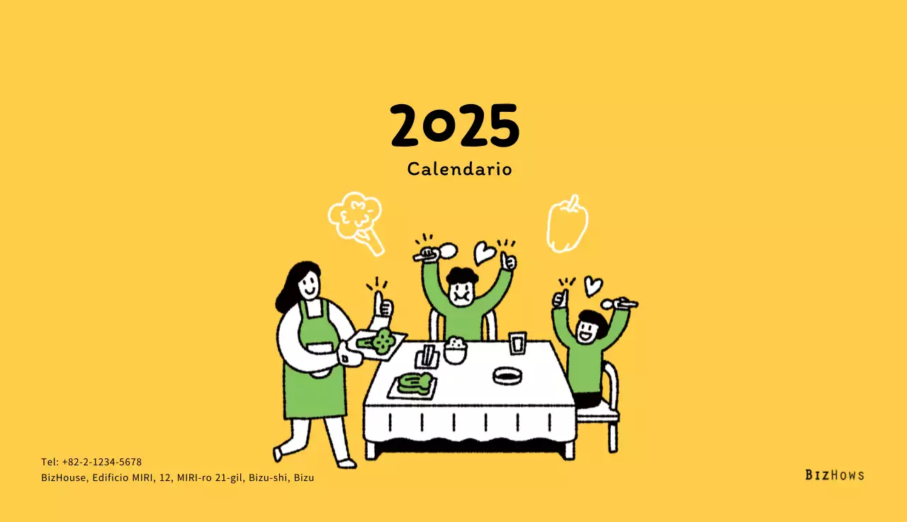 Calendario di Capodanno con simpatiche illustrazioni