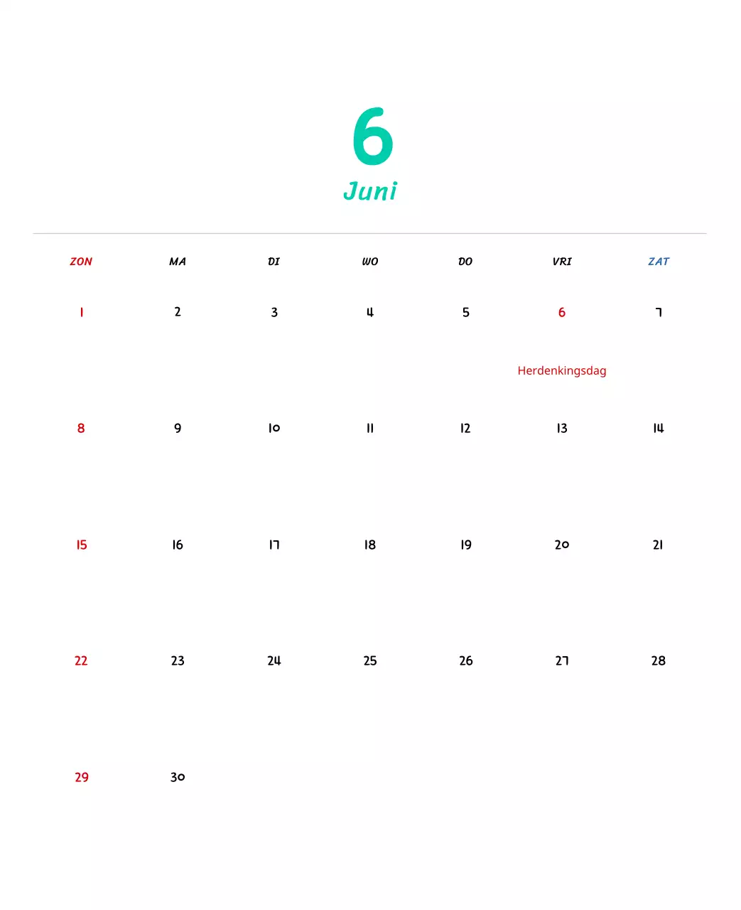 Nieuwjaarskalender met schattige illustraties