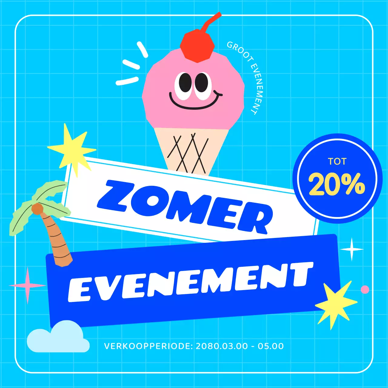 Promoot je zomerevenementen in lichtblauw
