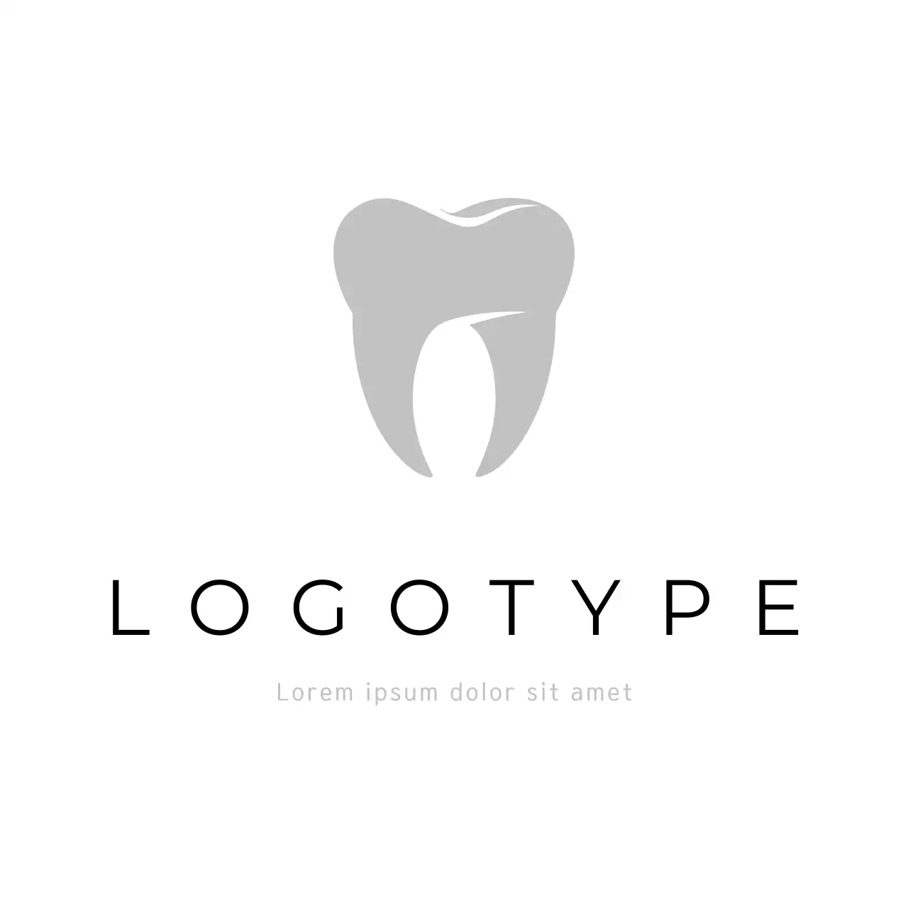 Grey Minimal Dental Logo