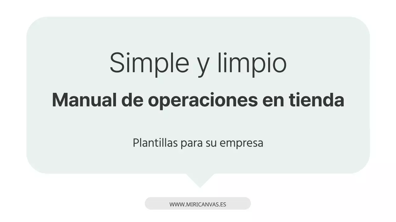 Manual de operaciones para tiendas sencillas Libro en blanco y menta Recursos de formación