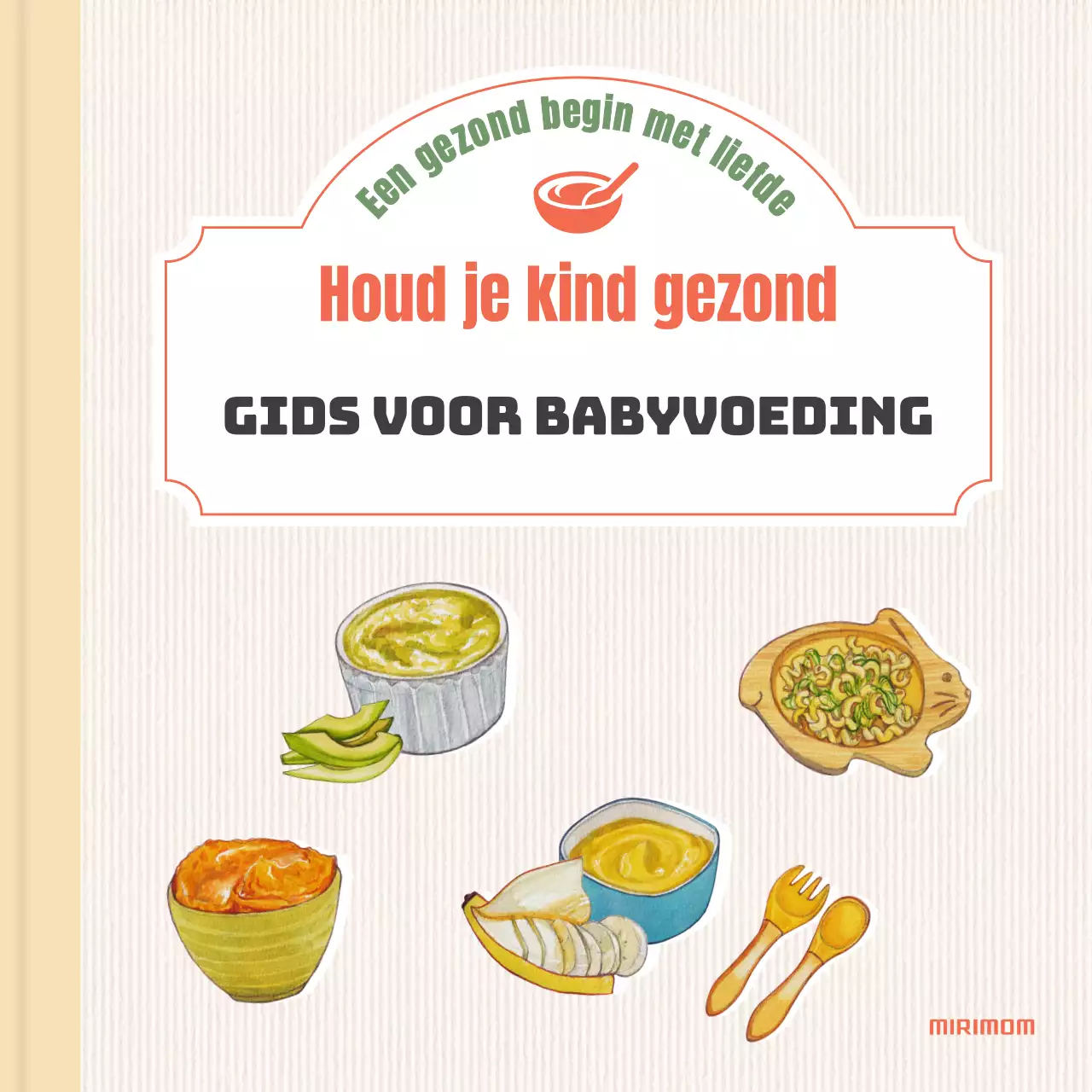Over deze schattige oranje en ivoorkleurige babyvoeding
