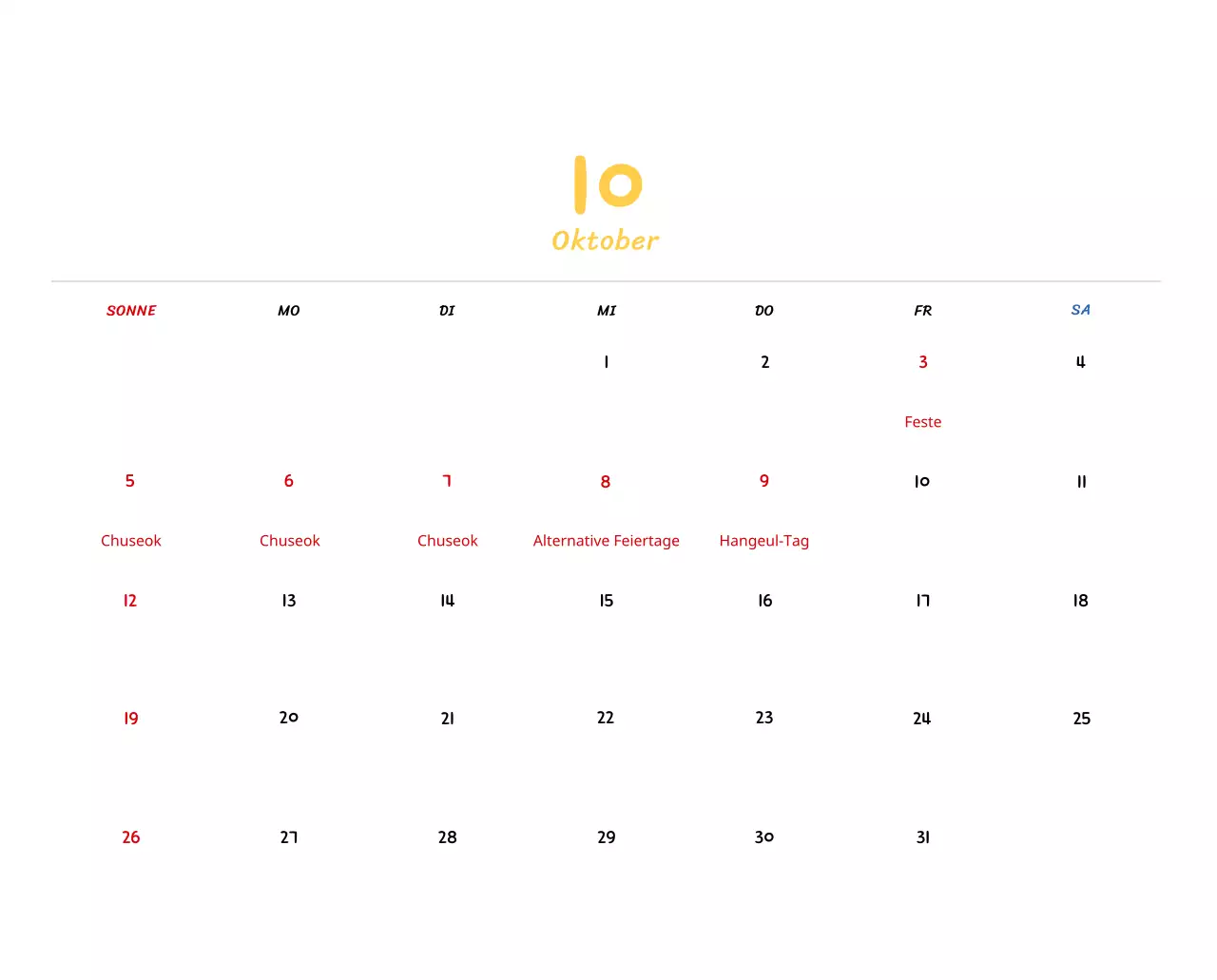 Neujahrskalender mit niedlichen Illustrationen