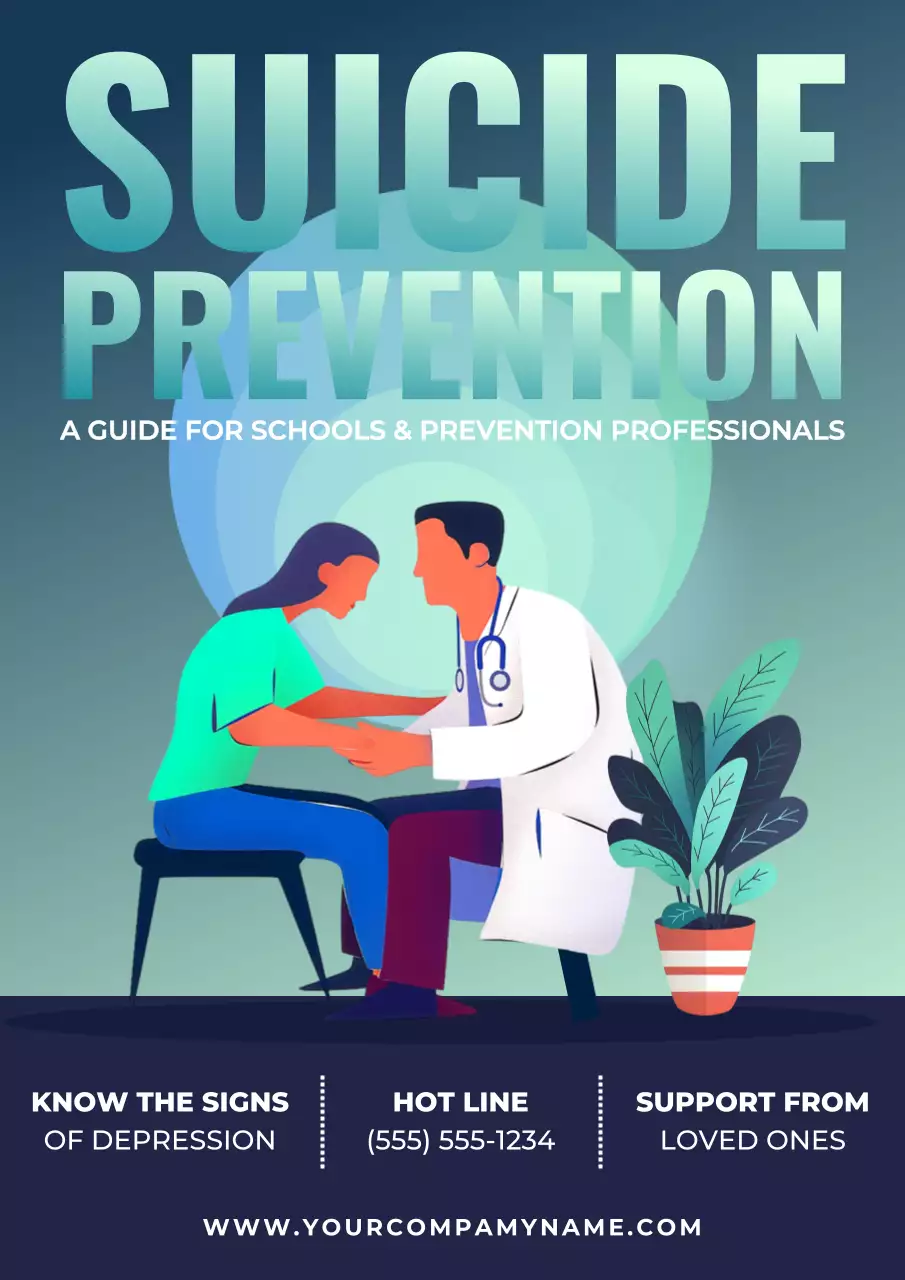 Blue Modern Mental Health Guide Poster