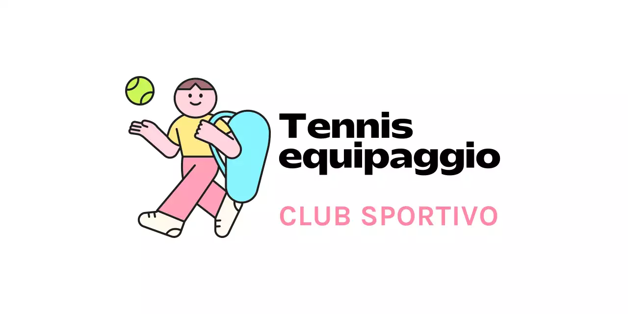 Un logo per un club con un simpatico personaggio che gioca a tennis.