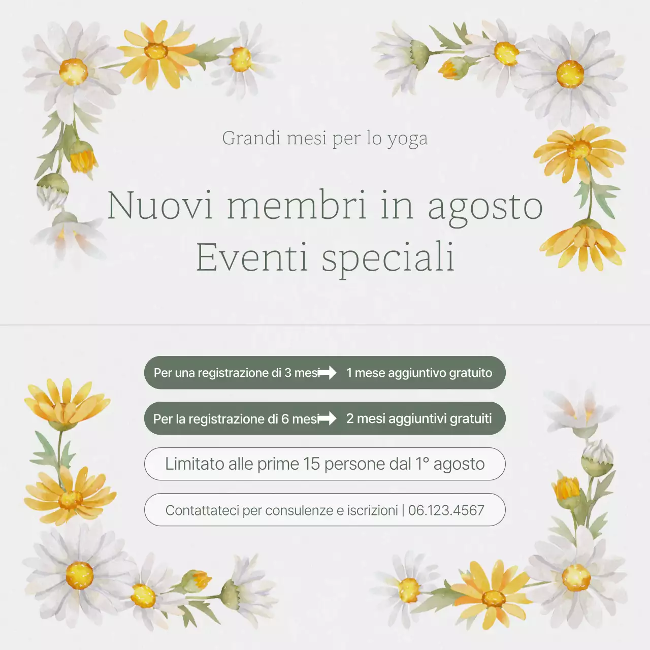 Post sulle lezioni estive di yoga di Grey's Nature