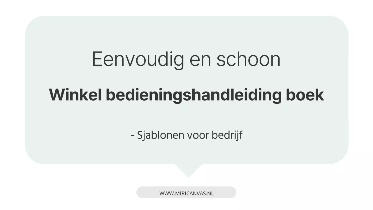 Eenvoudige winkelhandleiding in wit en Mint Training Resources