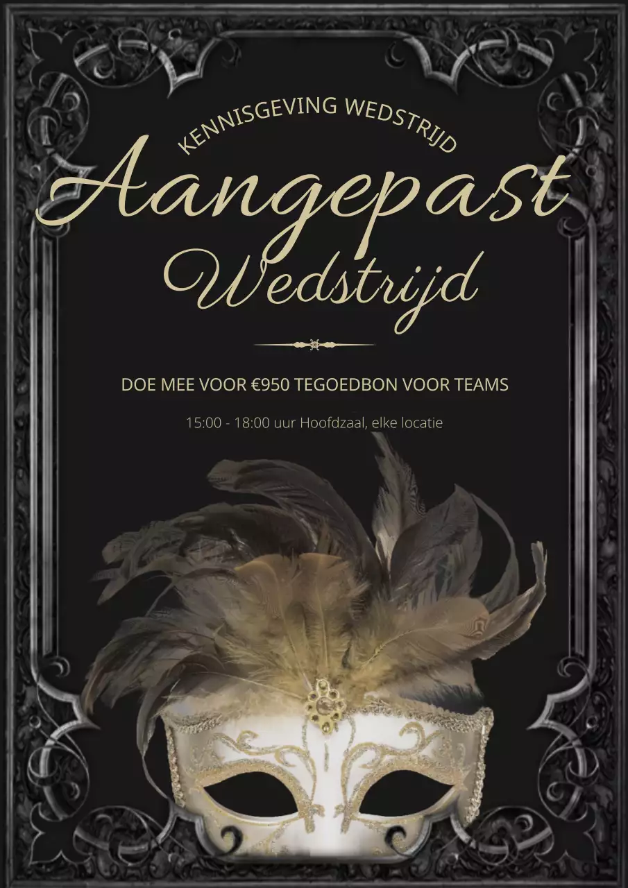 Aankondiging kostuumwedstrijd Black and Gold Classic