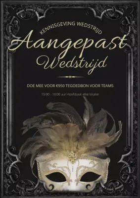 Aankondiging kostuumwedstrijd Black and Gold Classic