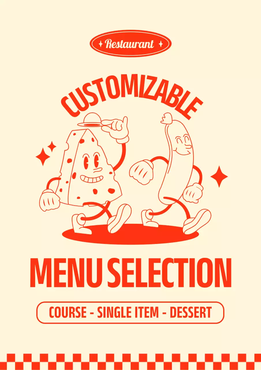 Beige Retro Restaurant Menu Poster