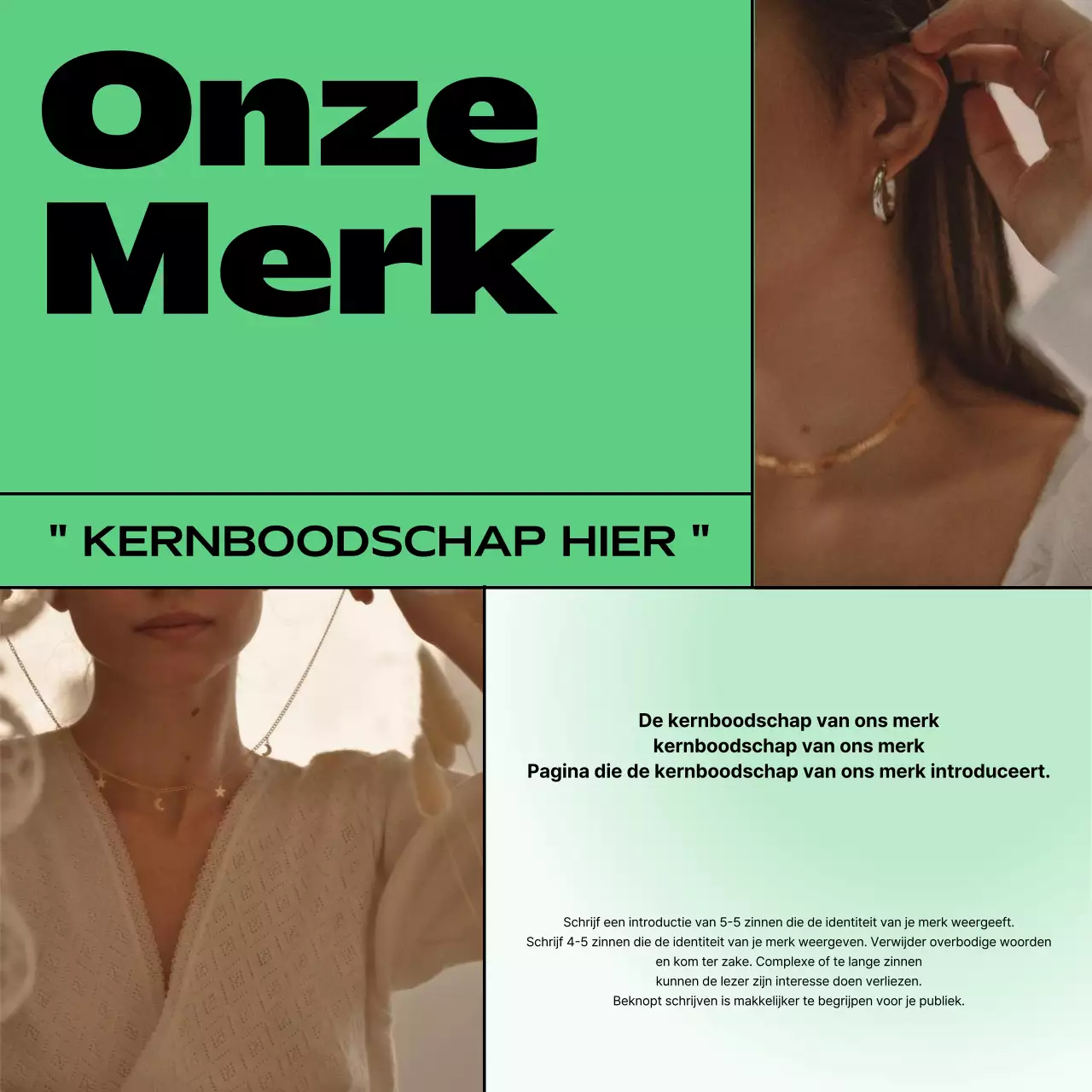 Promoot een groen, kitscherig merk