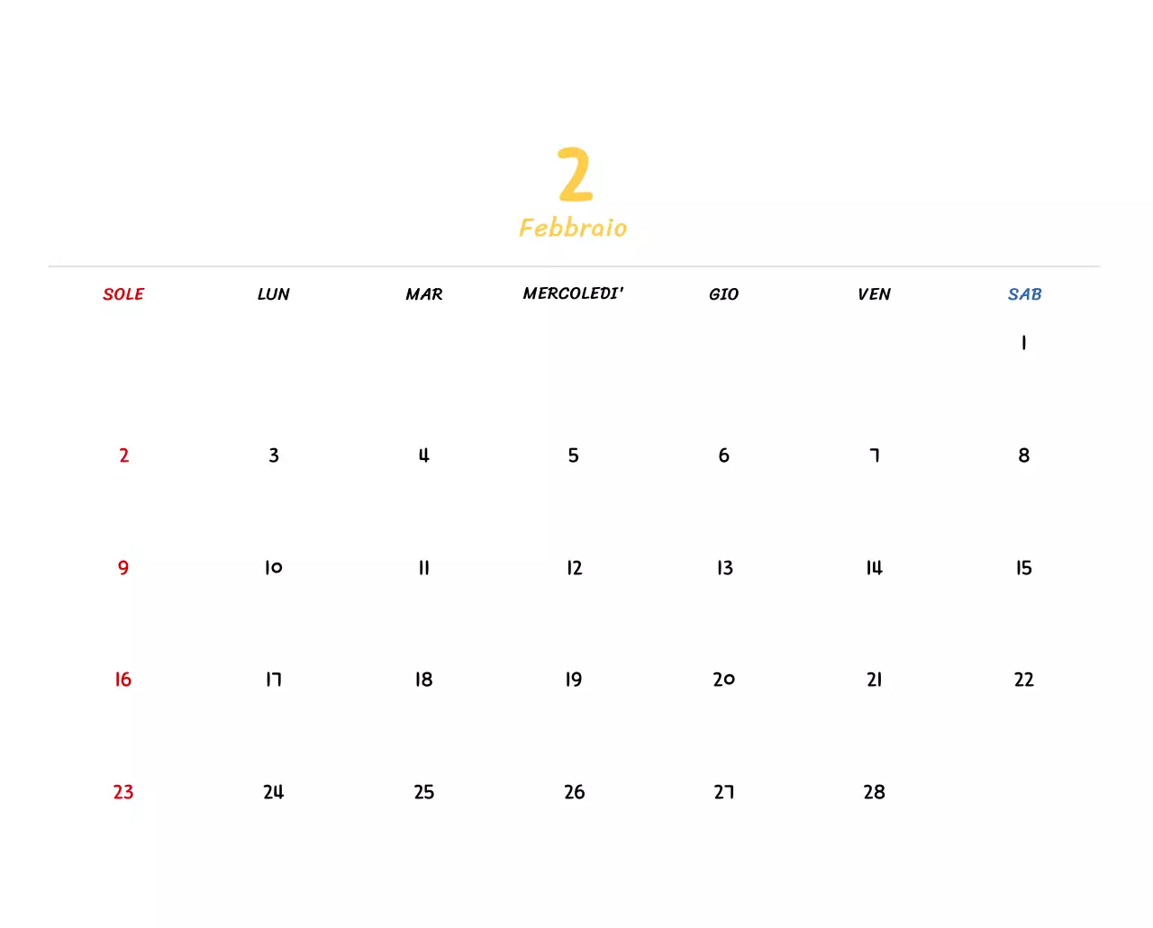 Calendario di Capodanno con simpatiche illustrazioni
