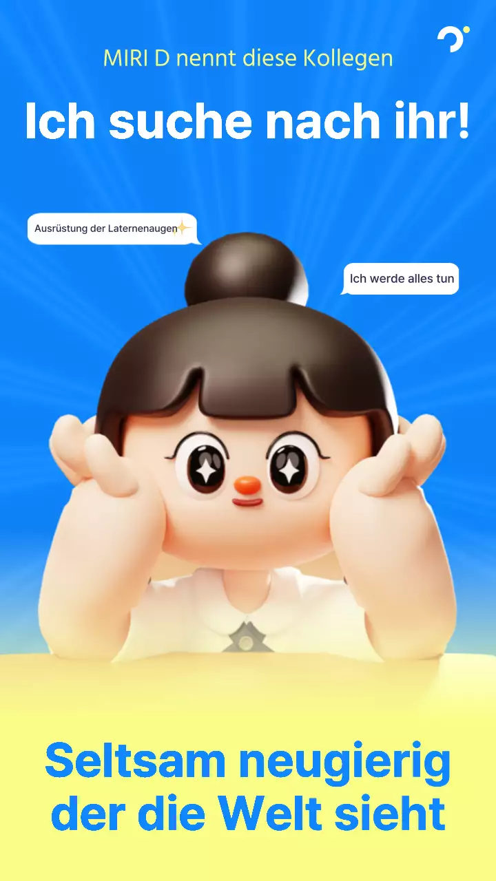 Eine niedliche blau-gelbe Rekrutierungsanzeige