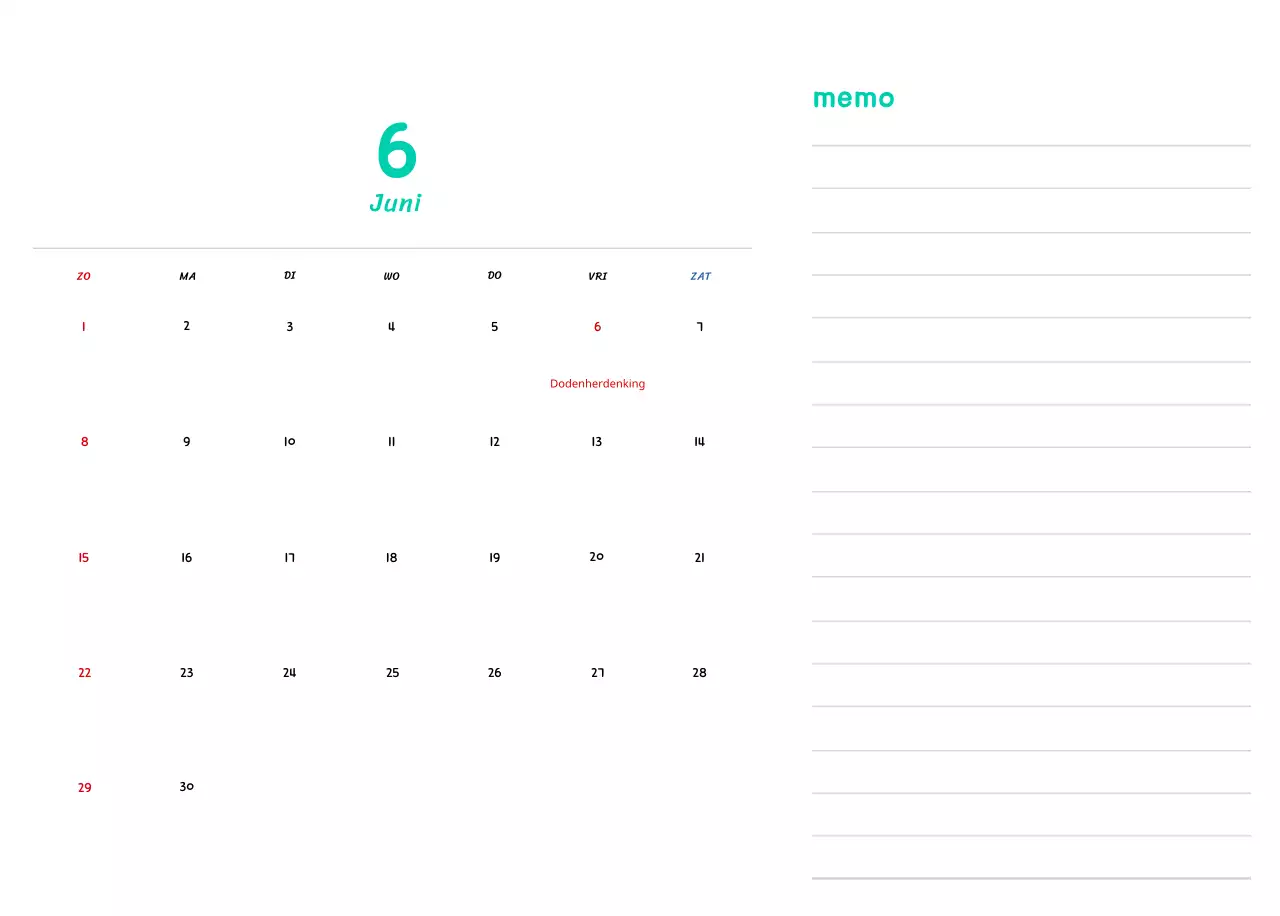 Nieuwjaarskalender met schattige illustraties