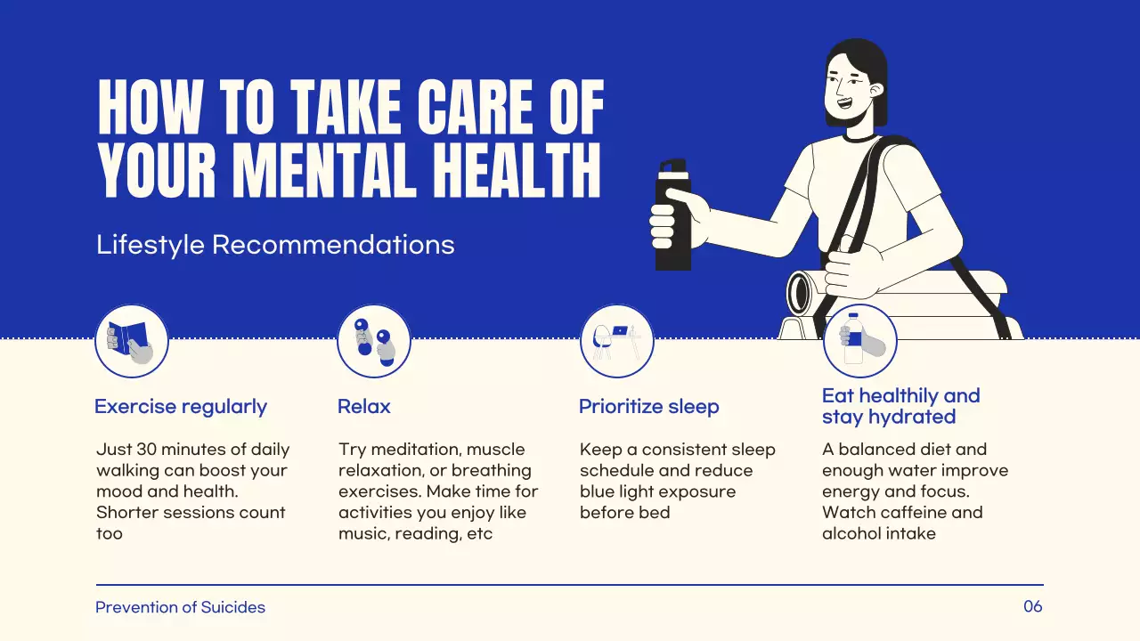 Blue Minimal Mental Health Guide Presentation