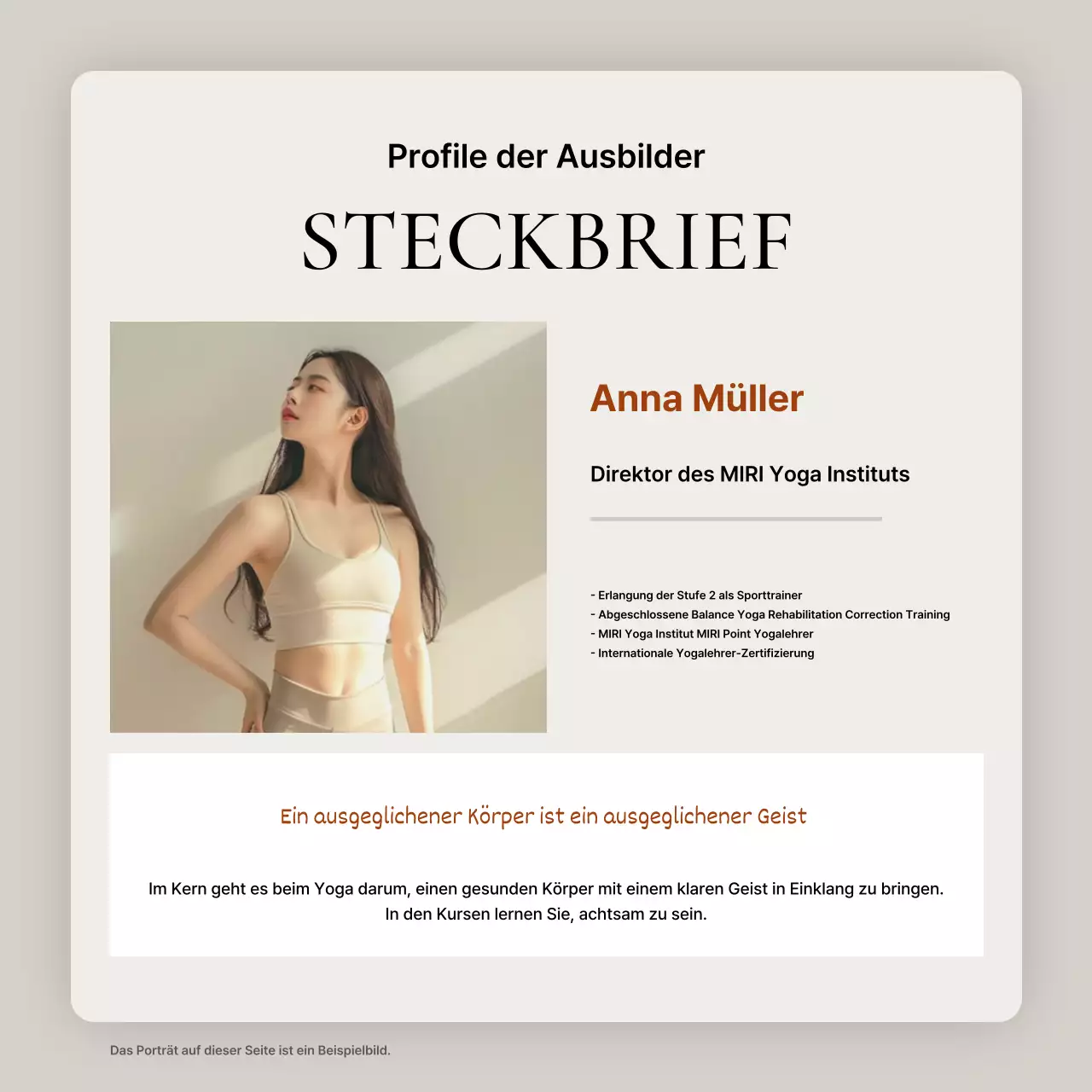 Modernes Yoga-Hong in Beige