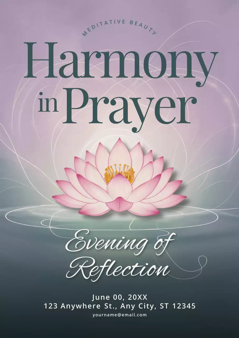 Purple Elegant Meditation Event Poster