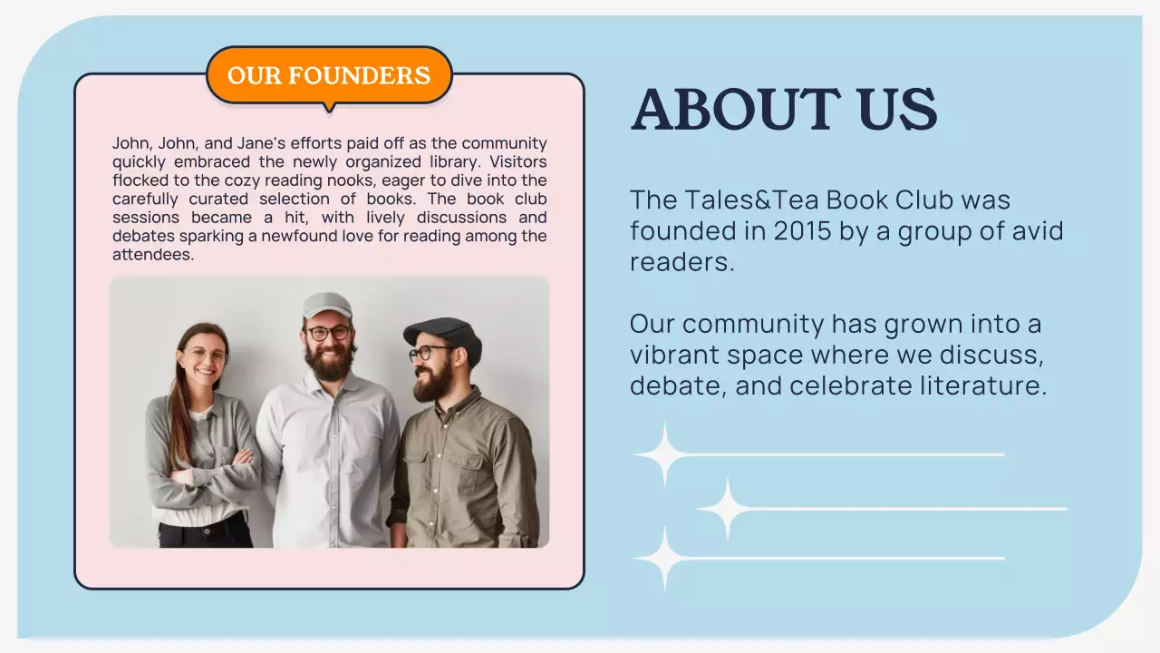 Blue Modern Book Club Guide Presentation