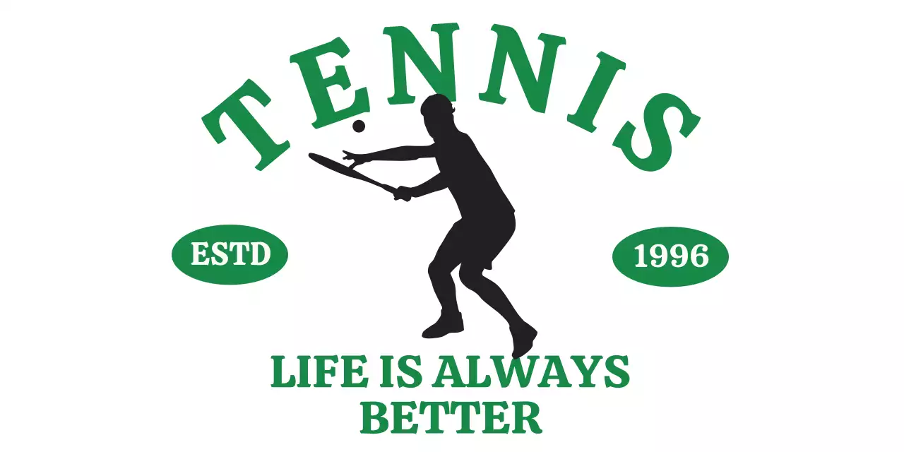 Tennis club in green and black with a vintage feel