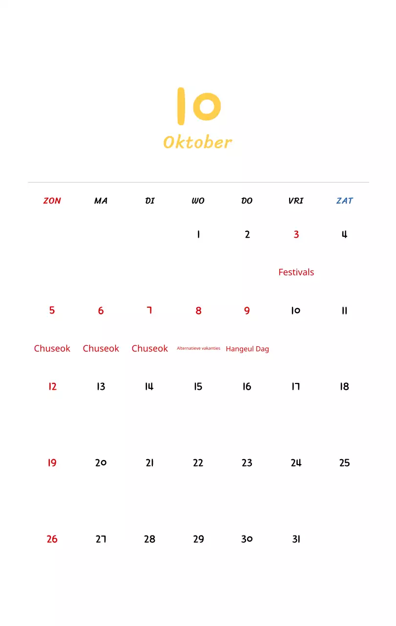 Nieuwjaarskalender met schattige illustraties