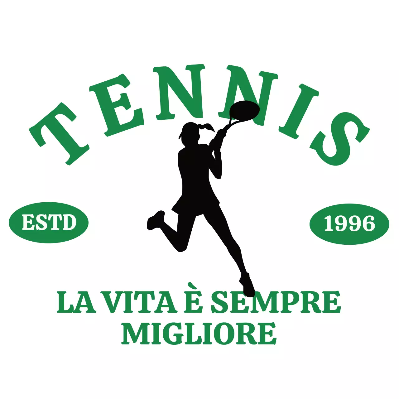 Tennis club verde e nero dal sapore vintage