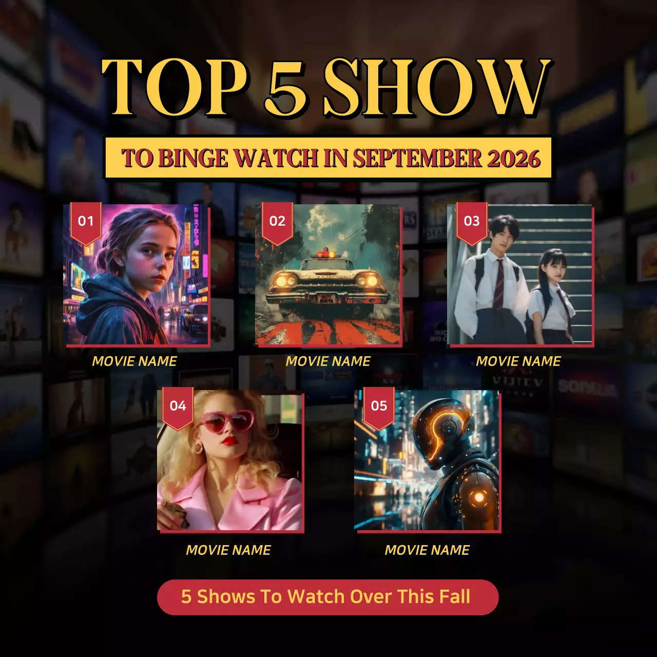 Black Trendy Shows Promotion Social Media Post