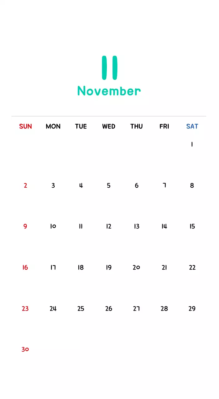 New Year's calendar with cute illustrations