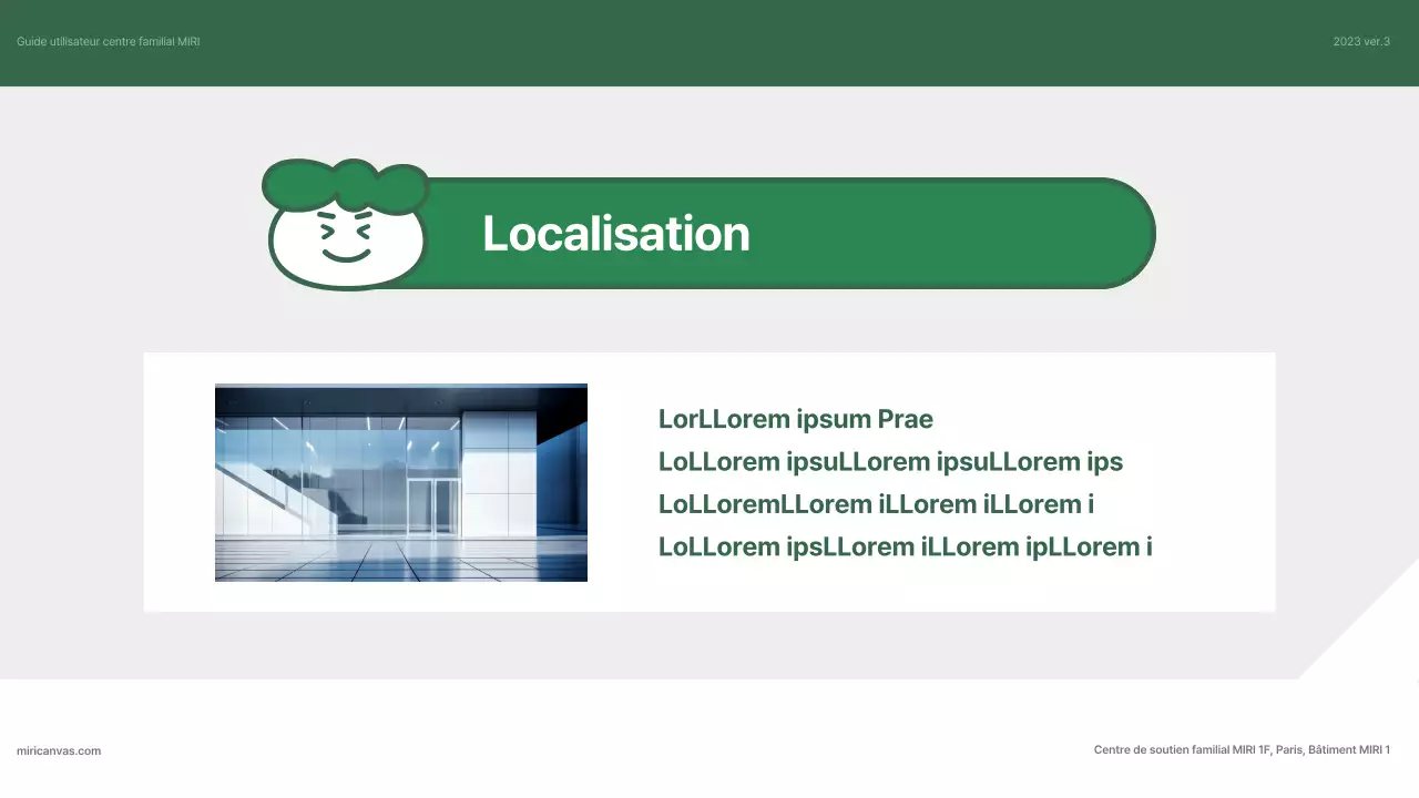 Un guide simple, vert et orange du centre de soutien aux familles