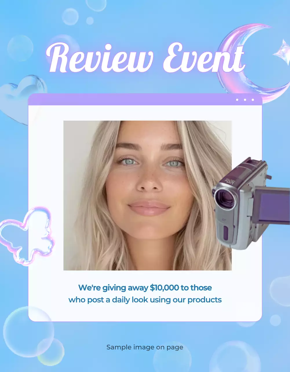 Blue Retro Summer Promotion Poster