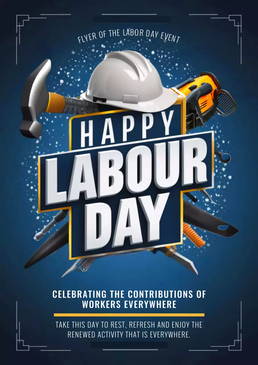 Blue Classic Labor Event Poster